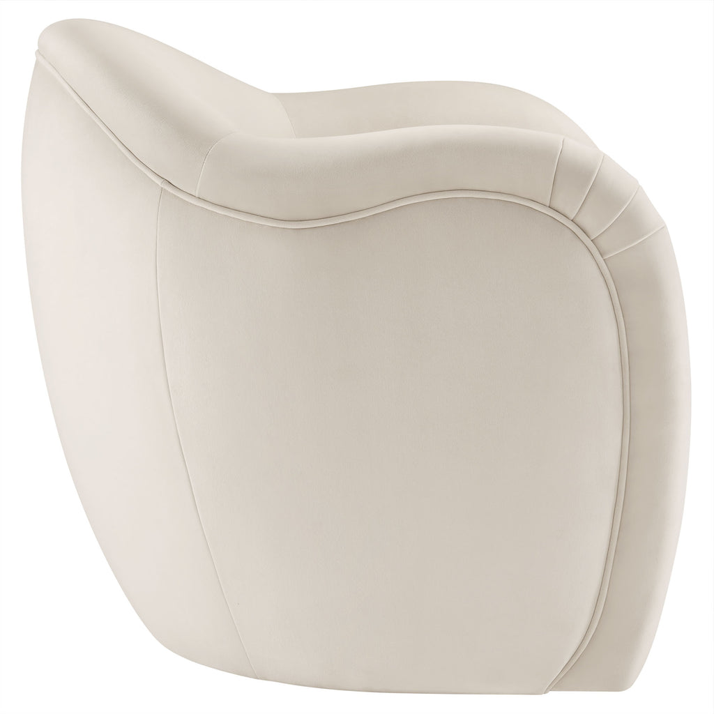 Compose Performance Velvet Accent Chair - Alabaster
