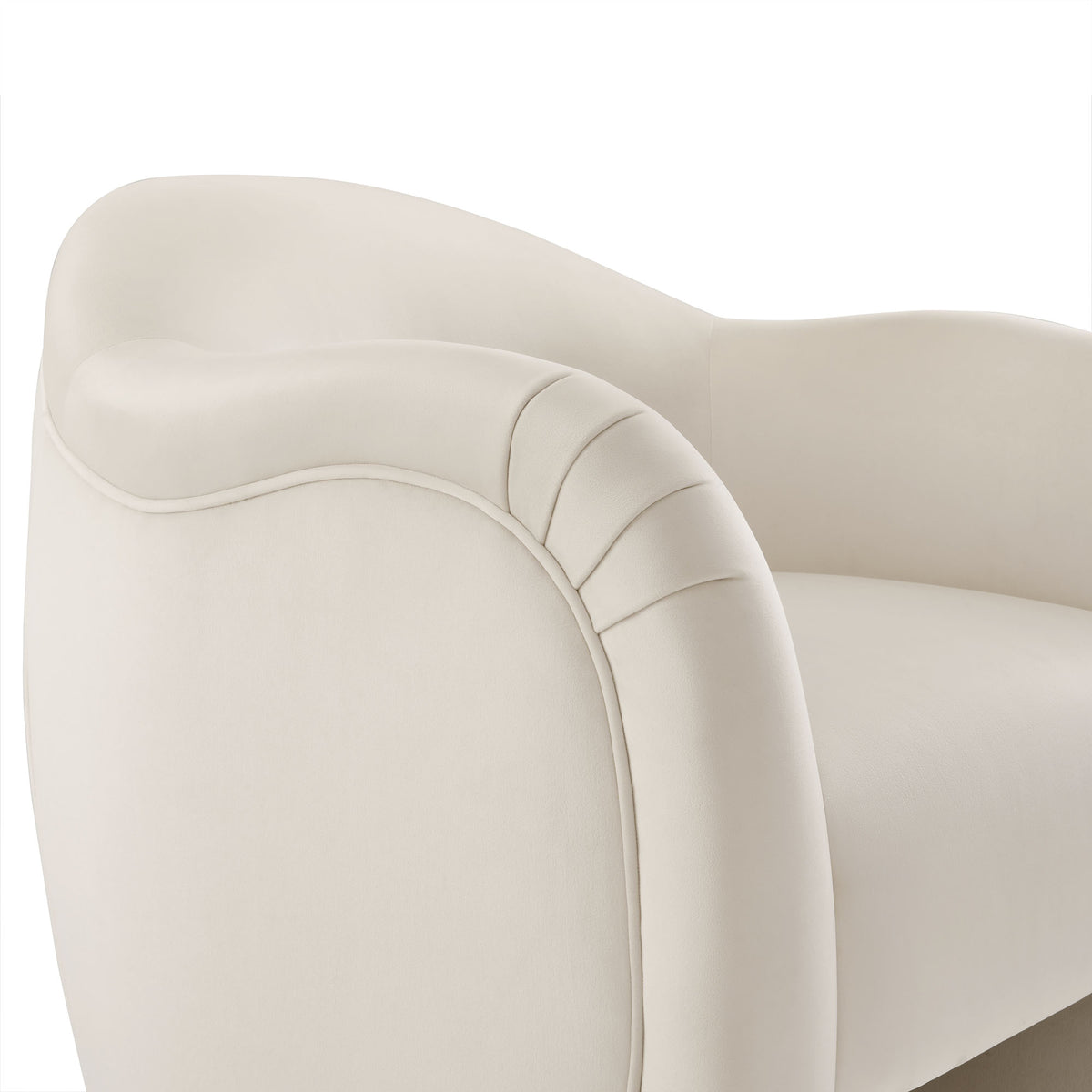 Compose Performance Velvet Accent Chair - Alabaster