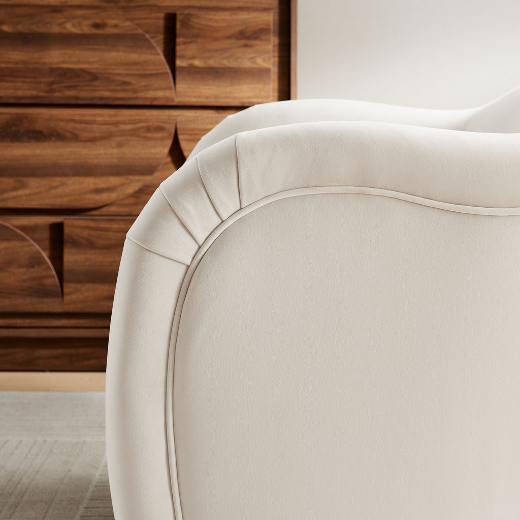 Compose Performance Velvet Accent Chair - Alabaster