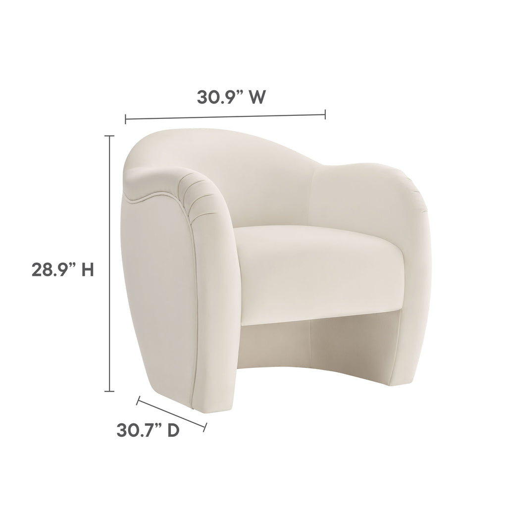 Compose Performance Velvet Accent Chair - Alabaster