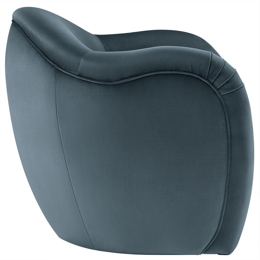 Compose Performance Velvet Accent Chair - Cadet Blue
