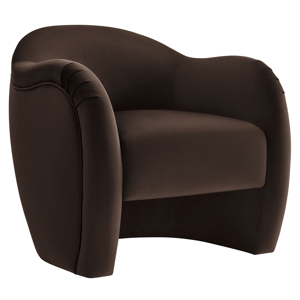 Compose Performance Velvet Accent Chair - Chocolate Brown