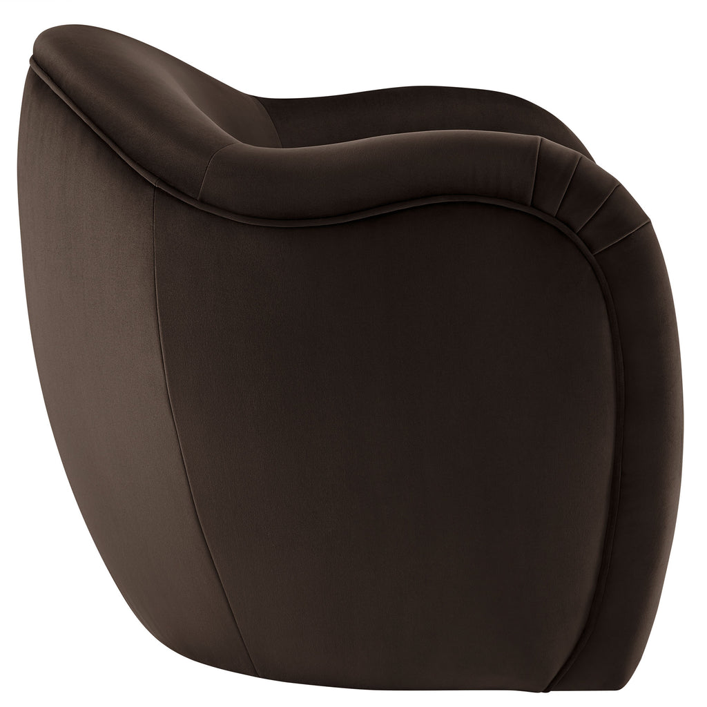 Compose Performance Velvet Accent Chair - Chocolate Brown