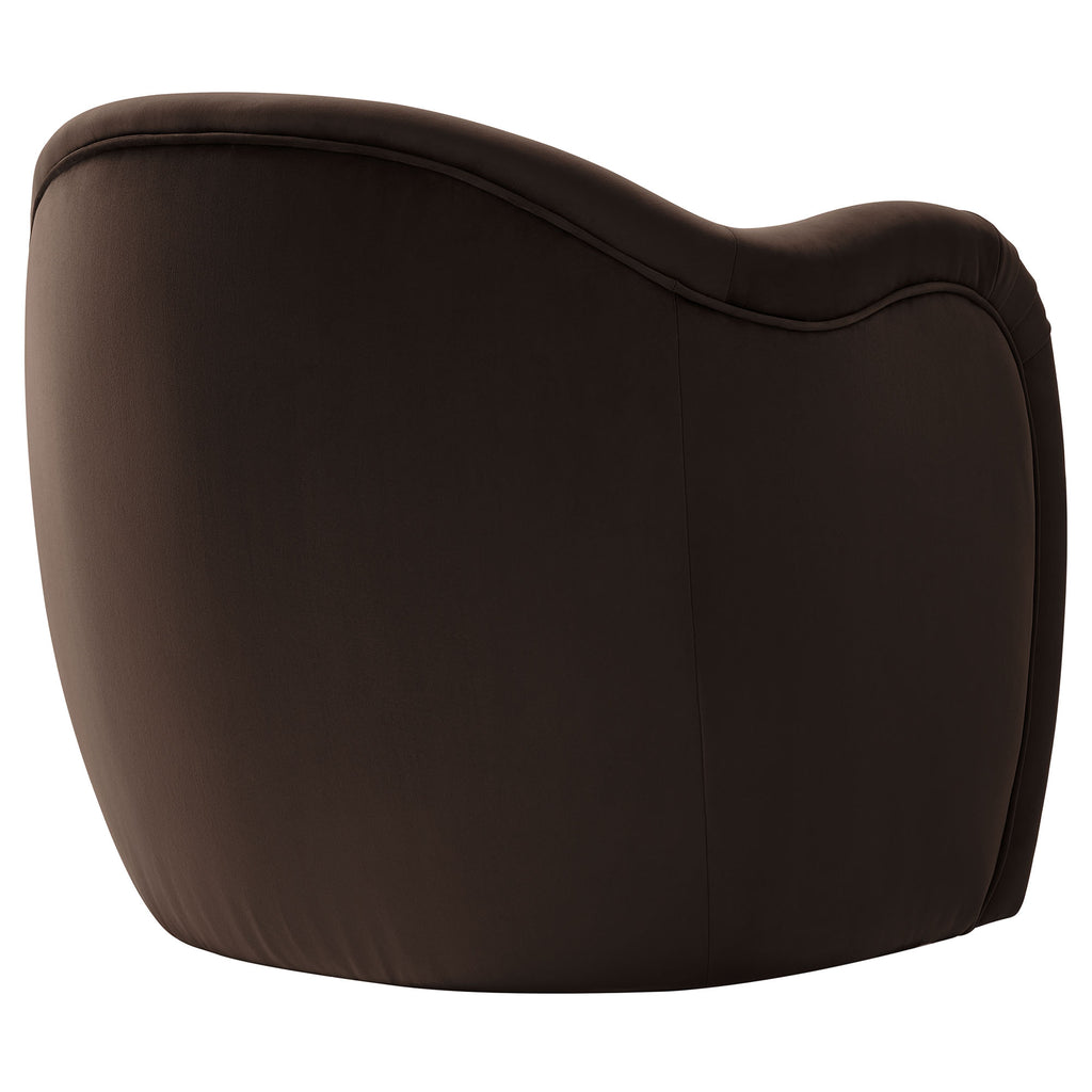 Compose Performance Velvet Accent Chair - Chocolate Brown