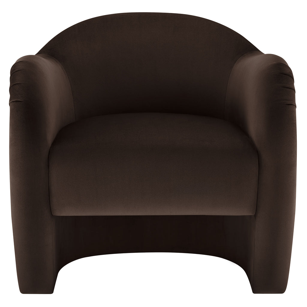 Compose Performance Velvet Accent Chair - Chocolate Brown