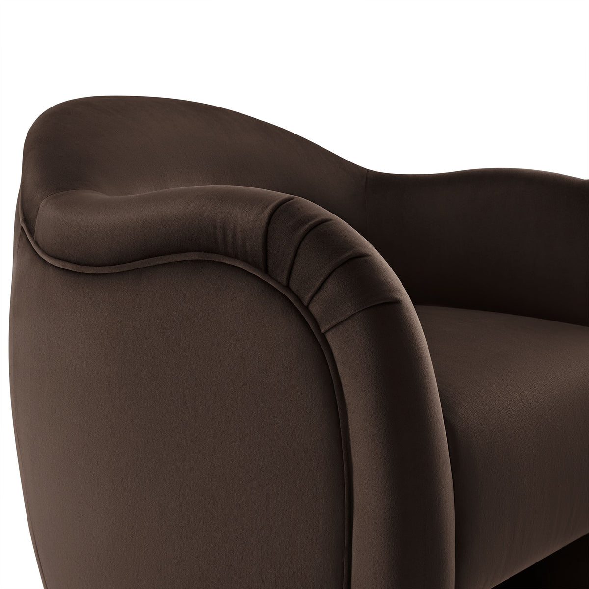Compose Performance Velvet Accent Chair - Chocolate Brown