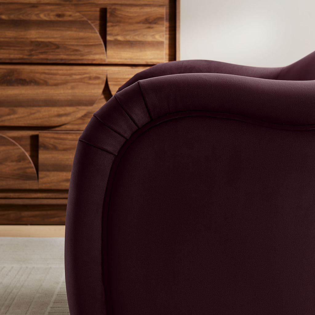 Compose Performance Velvet Accent Chair - Mulberry