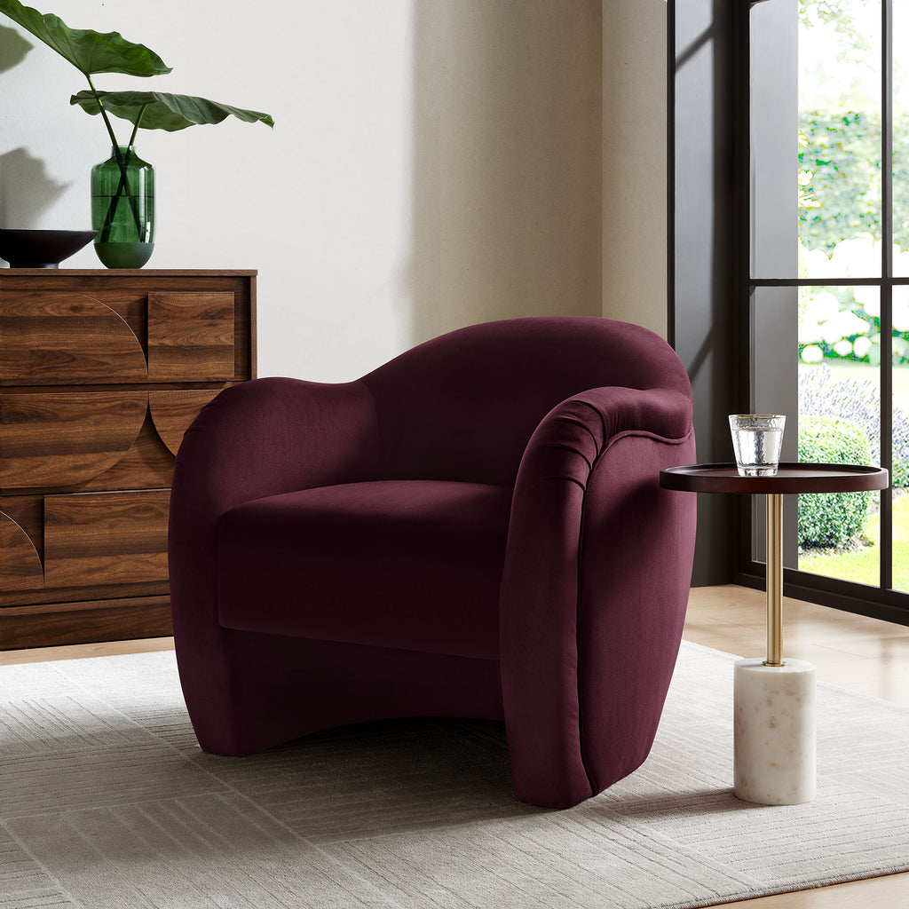 Compose Performance Velvet Accent Chair - Mulberry