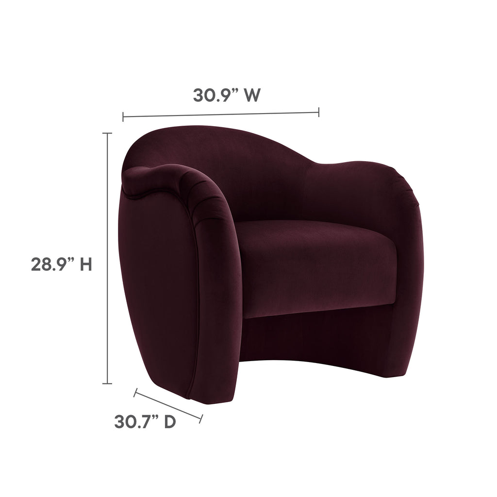 Compose Performance Velvet Accent Chair - Mulberry