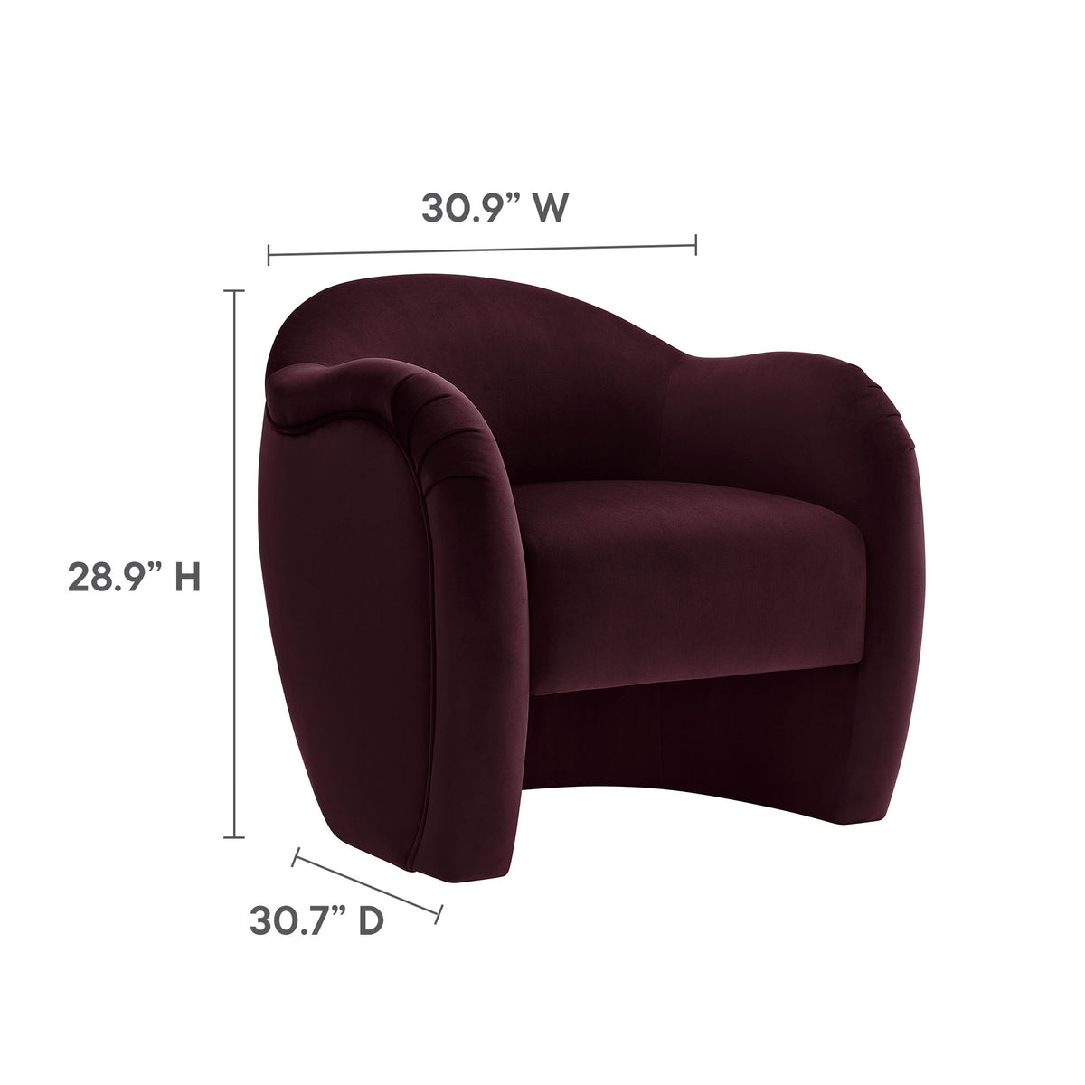Compose Performance Velvet Accent Chair - Mulberry