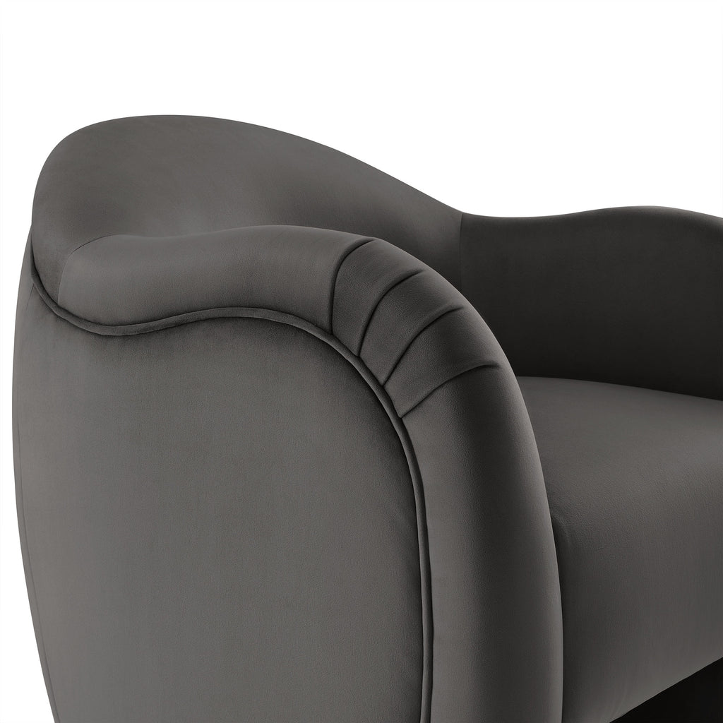 Compose Performance Velvet Accent Chair - Storm Gray