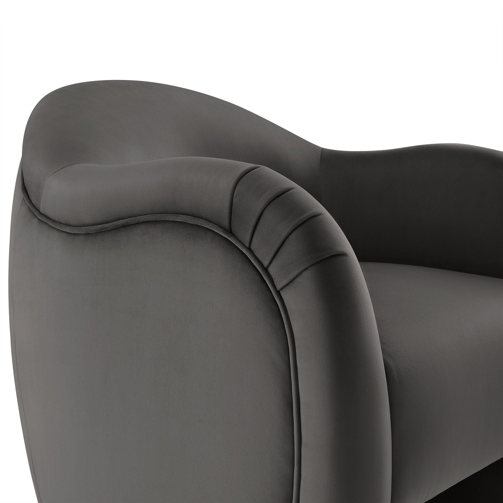 Compose Performance Velvet Accent Chair - Storm Gray