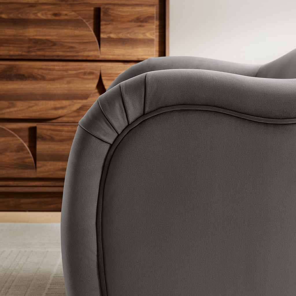 Compose Performance Velvet Accent Chair - Storm Gray