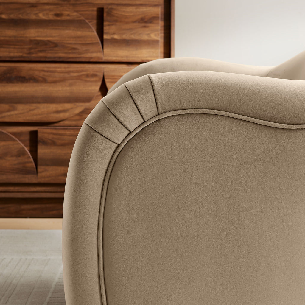 Compose Performance Velvet Accent Chair - Taupe