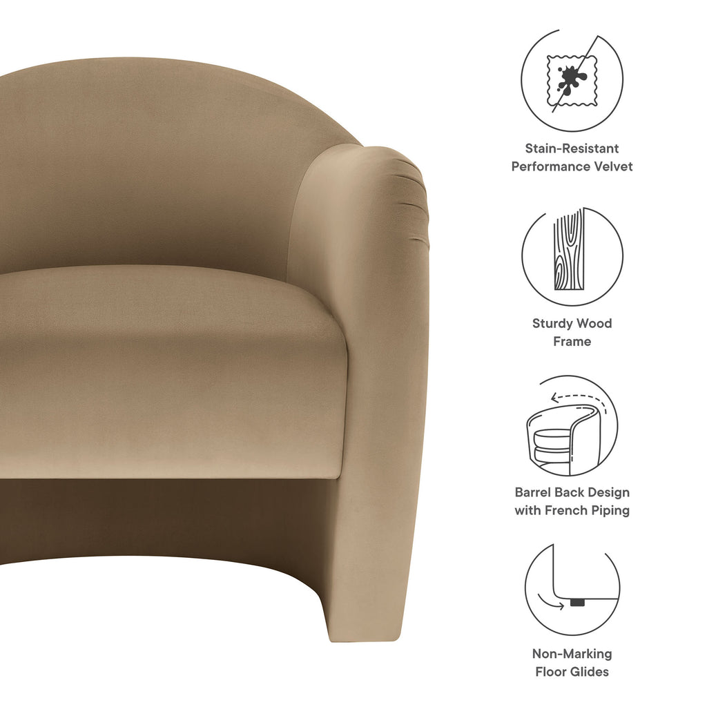 Compose Performance Velvet Accent Chair - Taupe