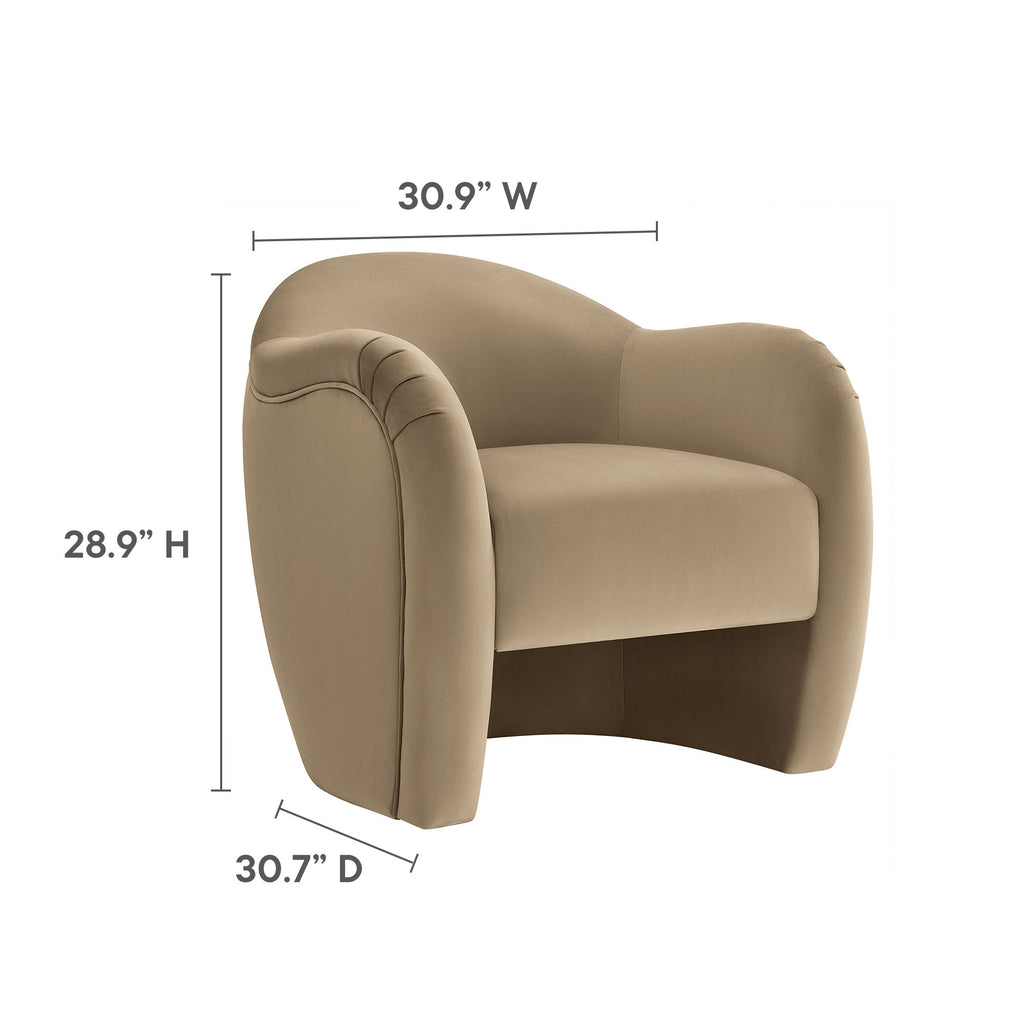 Compose Performance Velvet Accent Chair - Taupe