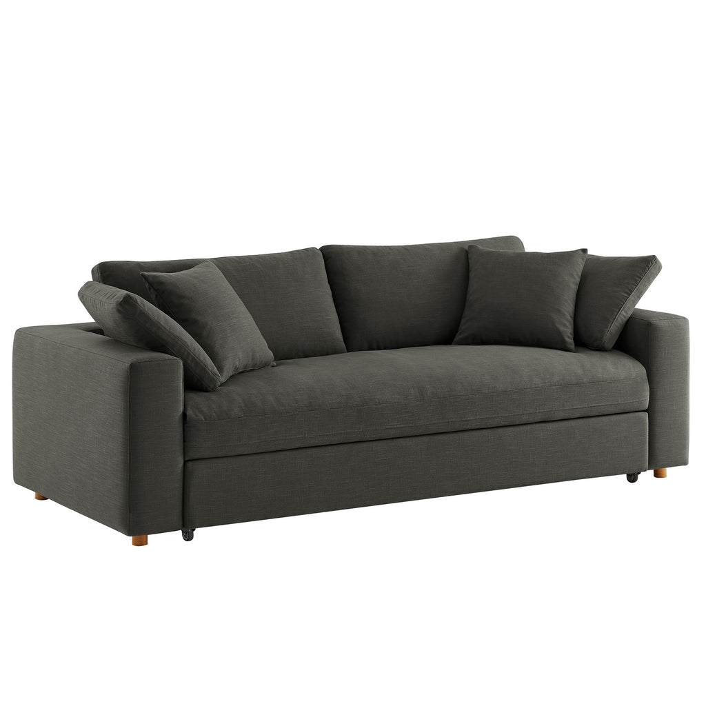 Commix Down Filled Overstuffed Sleeper Sofa - Gray