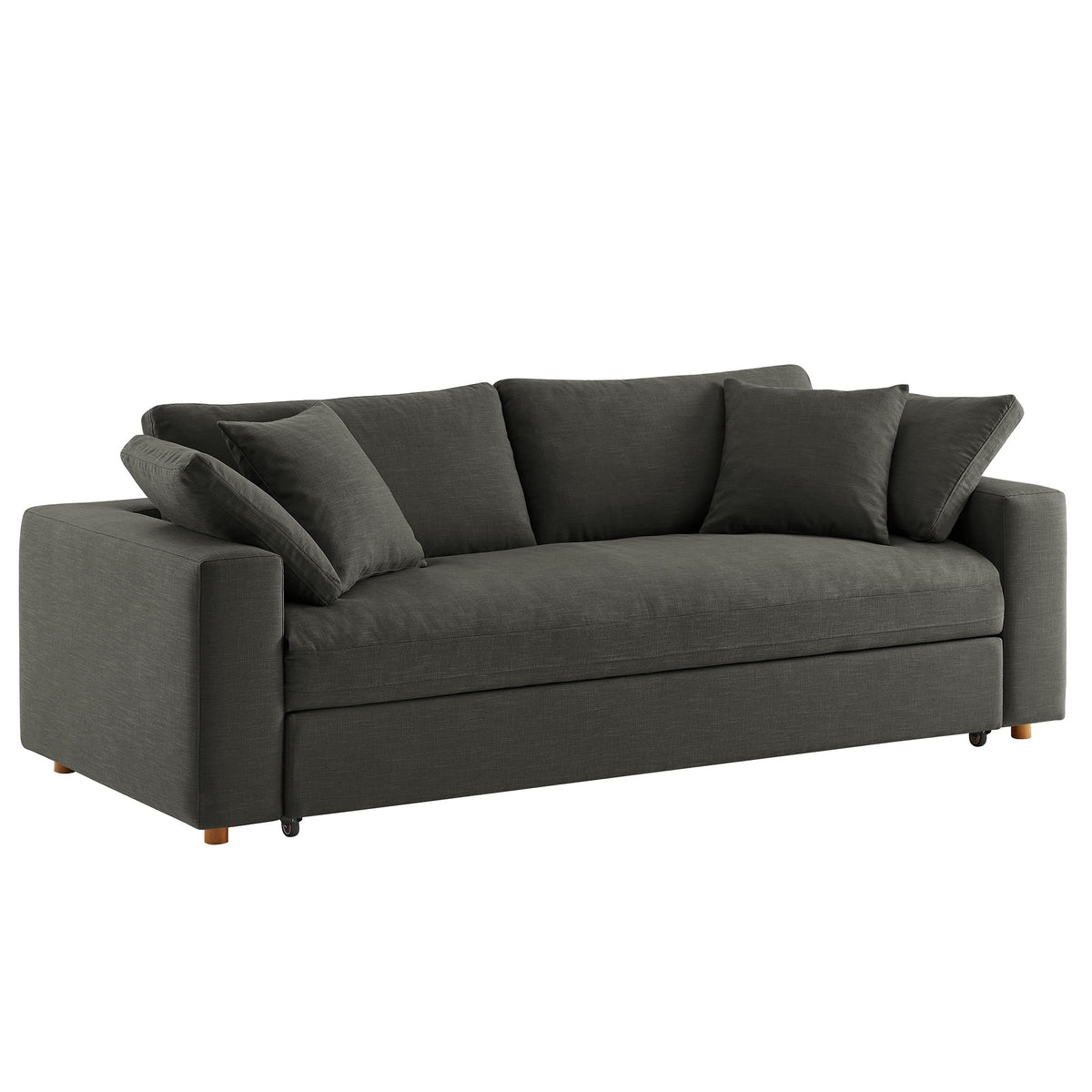 Commix Down Filled Overstuffed Sleeper Sofa - Gray