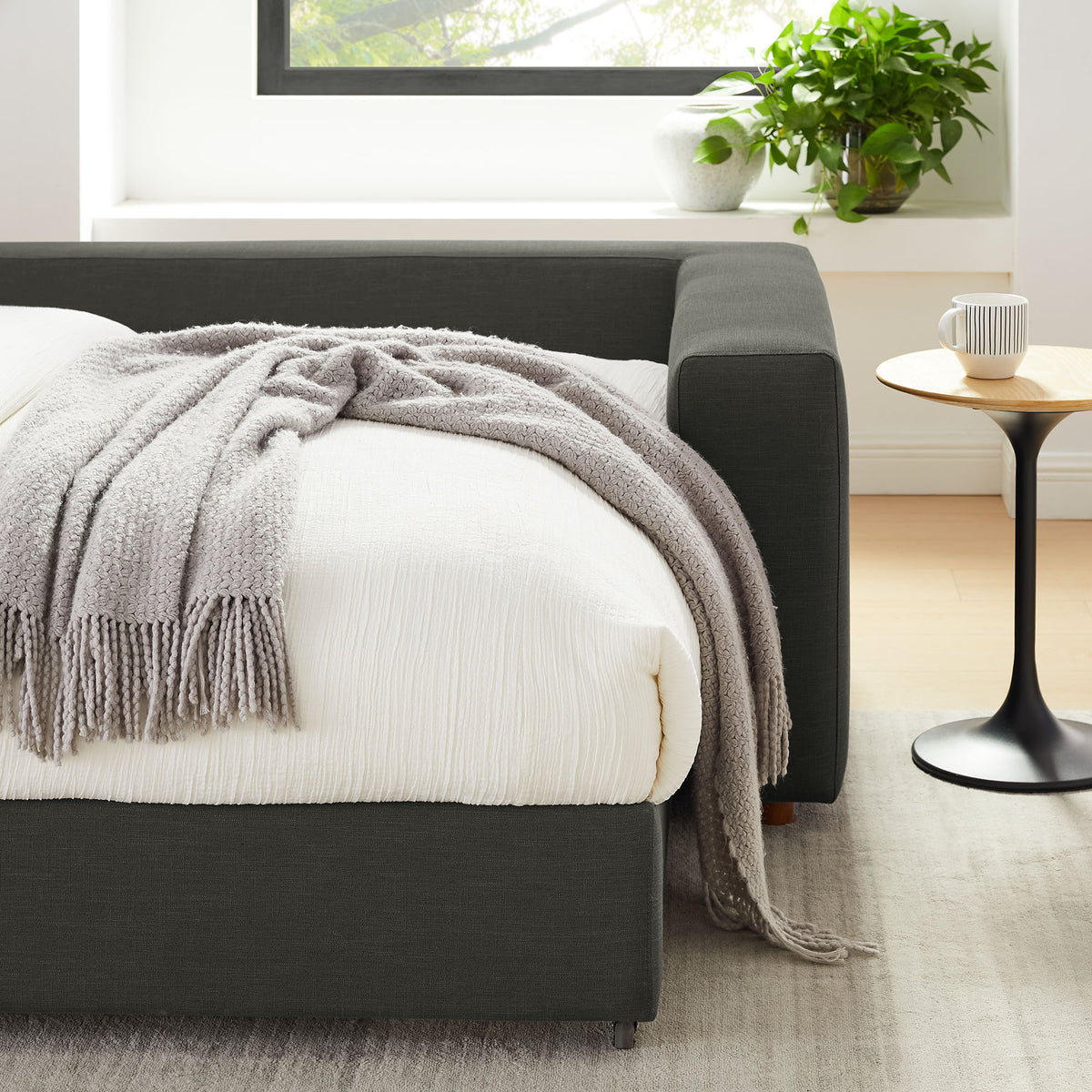 Commix Down Filled Overstuffed Sleeper Sofa - Gray