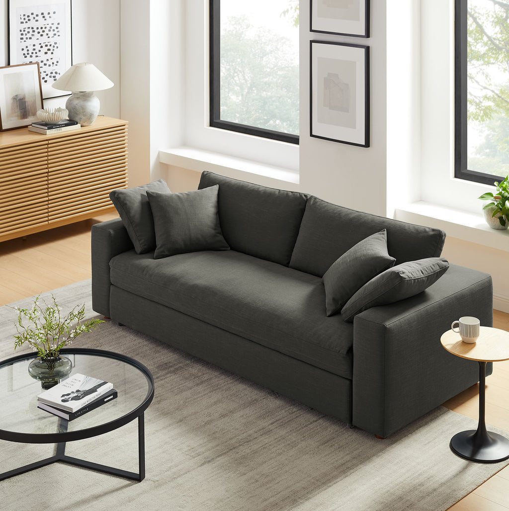 Commix Down Filled Overstuffed Sleeper Sofa - Gray