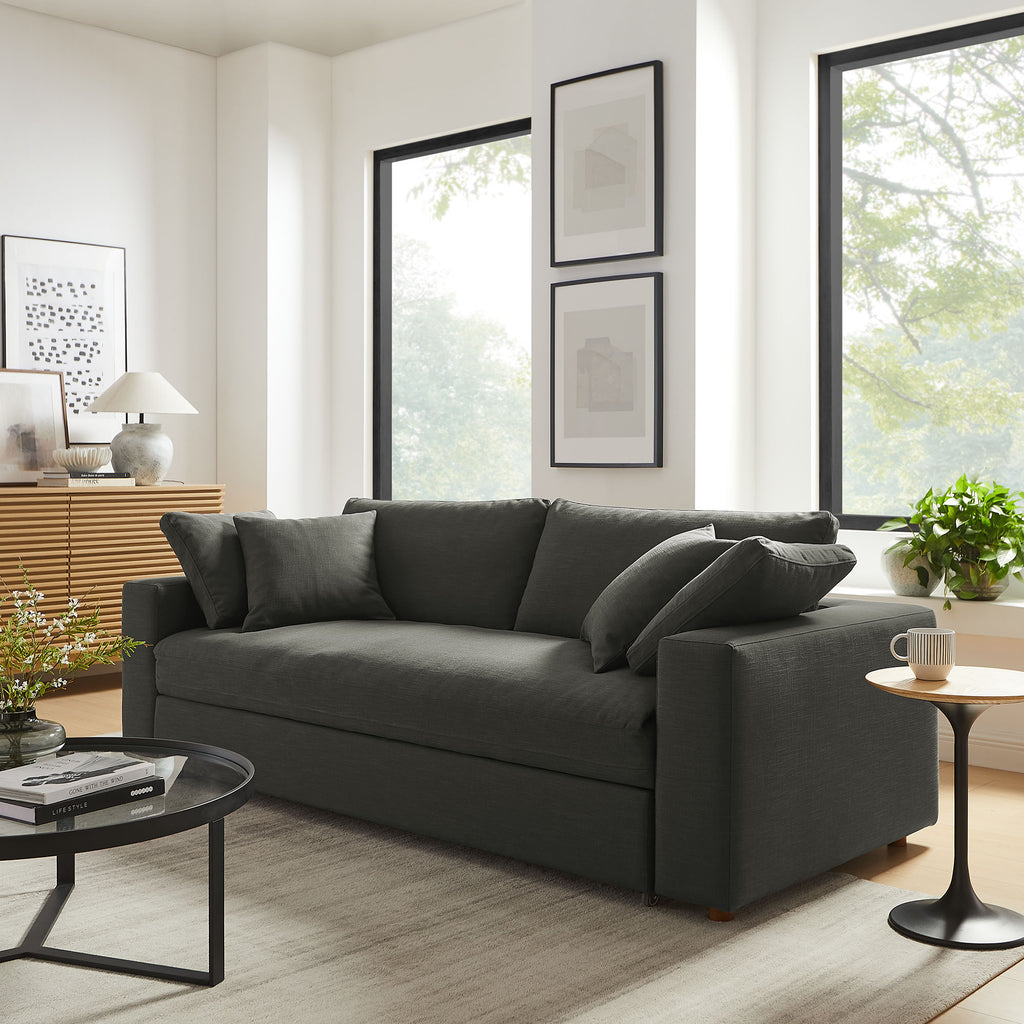 Commix Down Filled Overstuffed Sleeper Sofa - Gray