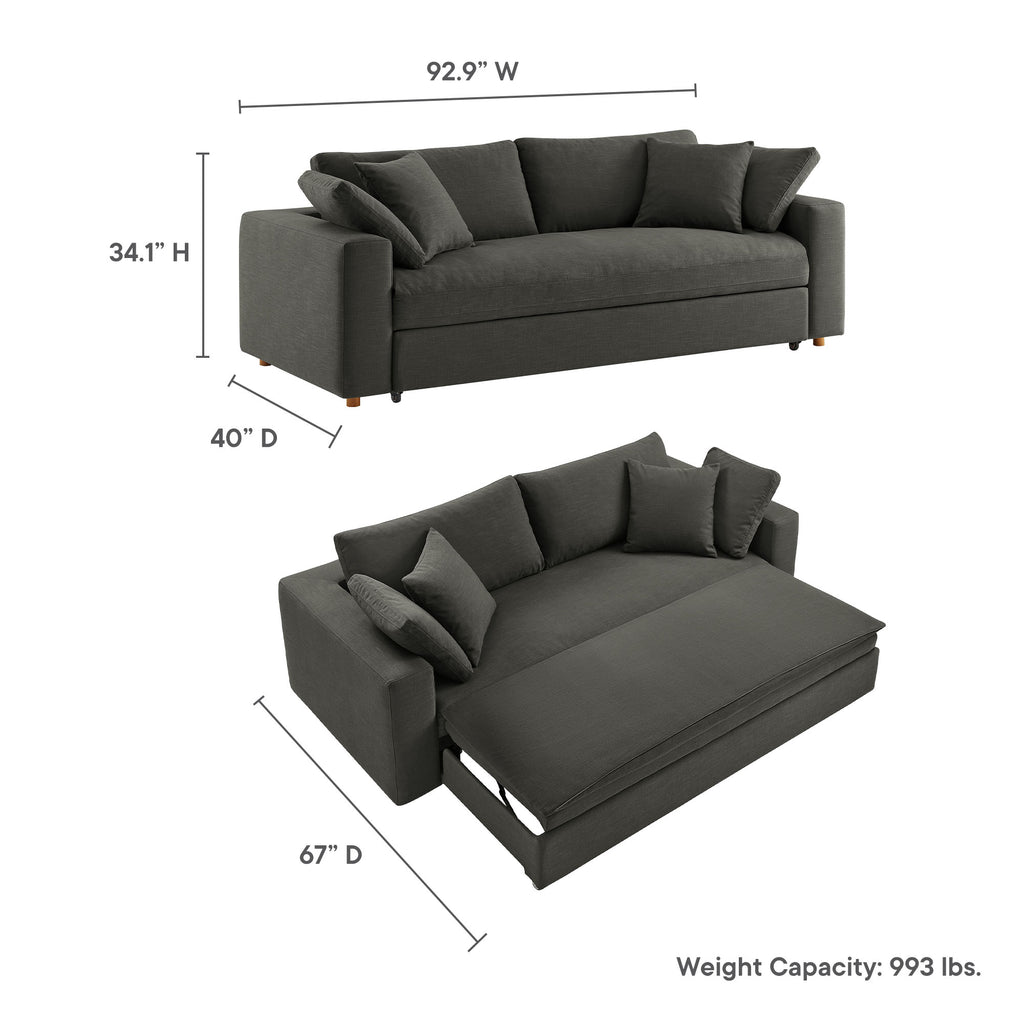 Commix Down Filled Overstuffed Sleeper Sofa - Gray