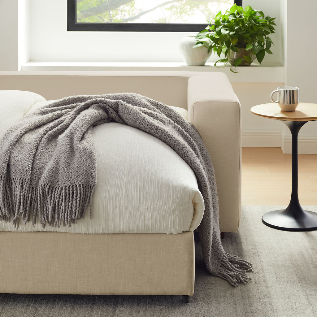 Commix Down Filled Overstuffed Sleeper Sofa - Light Beige