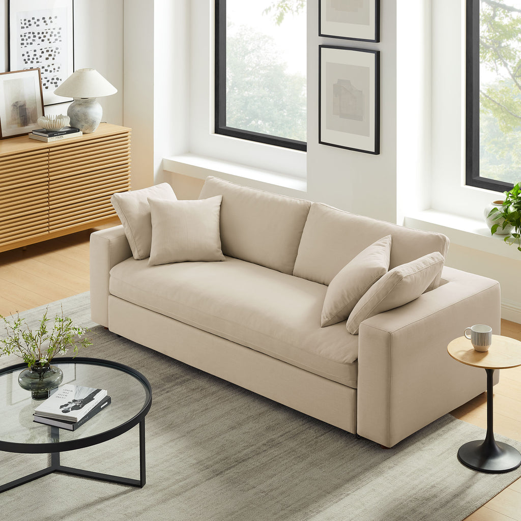 Commix Down Filled Overstuffed Sleeper Sofa - Light Beige