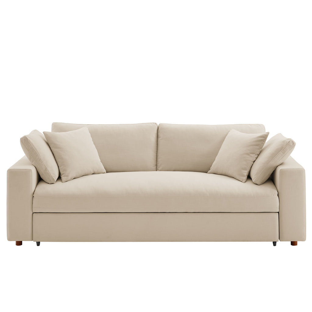 Commix Down Filled Overstuffed Sleeper Sofa - Light Beige