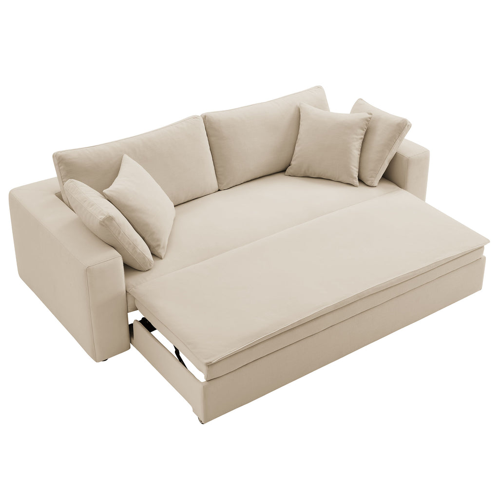 Commix Down Filled Overstuffed Sleeper Sofa - Light Beige