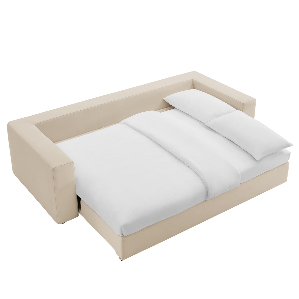 Commix Down Filled Overstuffed Sleeper Sofa - Light Beige