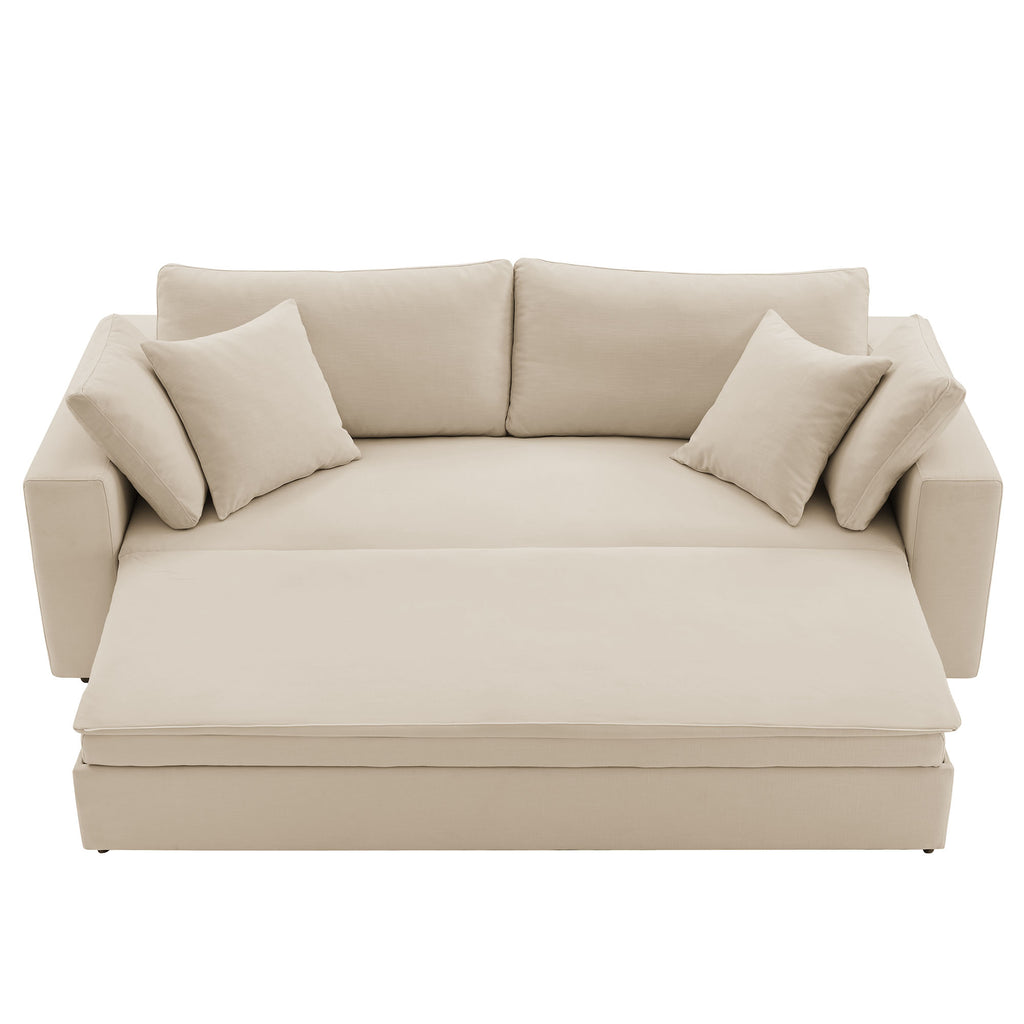 Commix Down Filled Overstuffed Sleeper Sofa - Light Beige