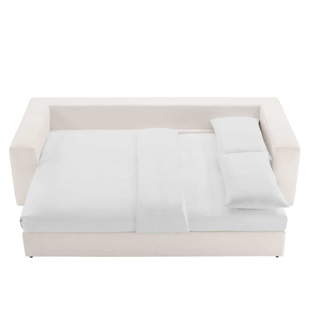 Commix Down Filled Overstuffed Sleeper Sofa - Pure White