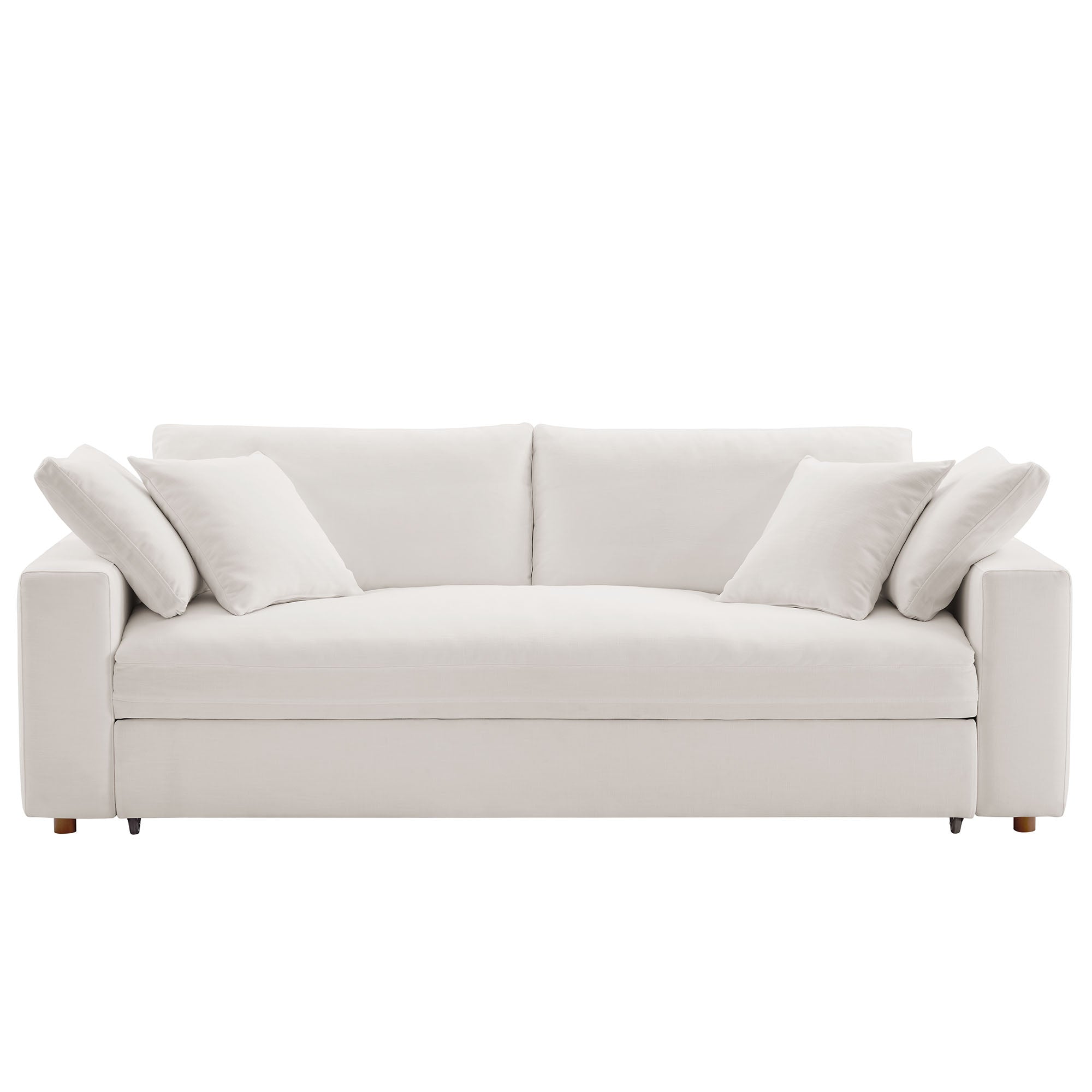 Commix Down Filled Overstuffed Sleeper Sofa - Pure White