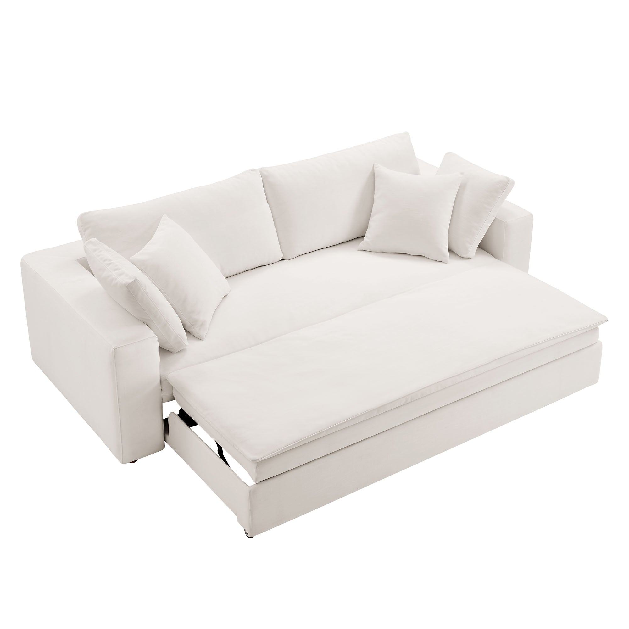 Commix Down Filled Overstuffed Sleeper Sofa - Pure White