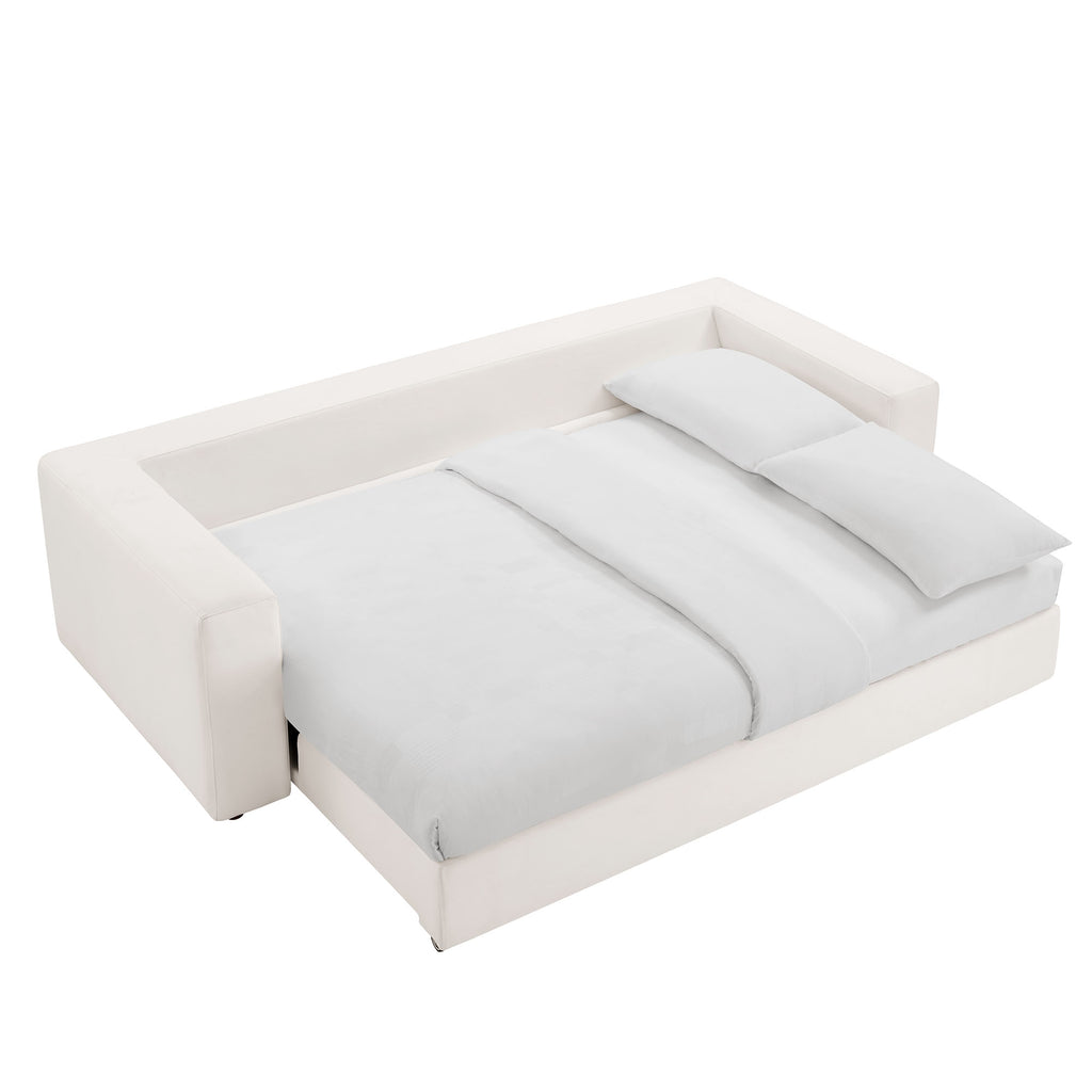 Commix Down Filled Overstuffed Sleeper Sofa - Pure White
