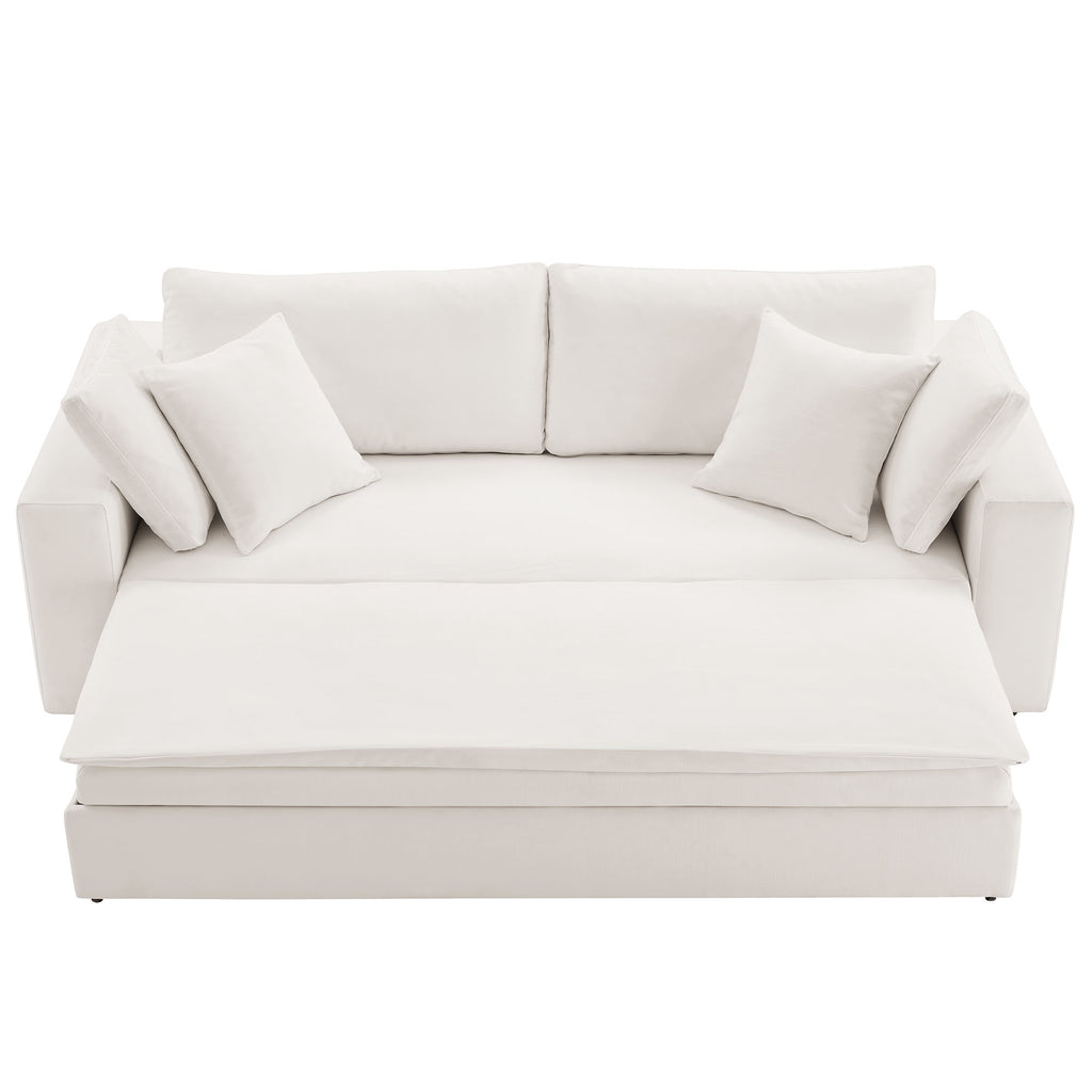 Commix Down Filled Overstuffed Sleeper Sofa - Pure White