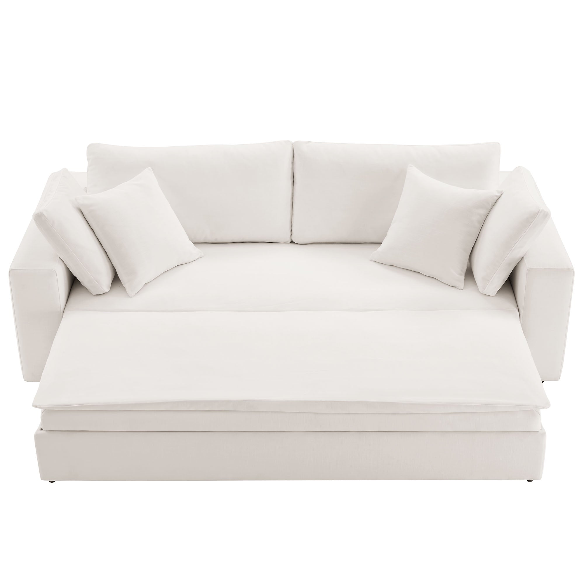 Commix Down Filled Overstuffed Sleeper Sofa - Pure White