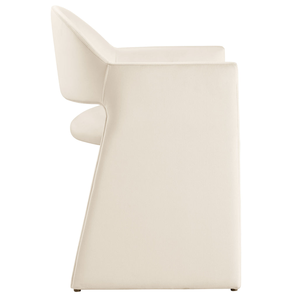 Talia Performance Velvet Dining Armchair - Alabaster