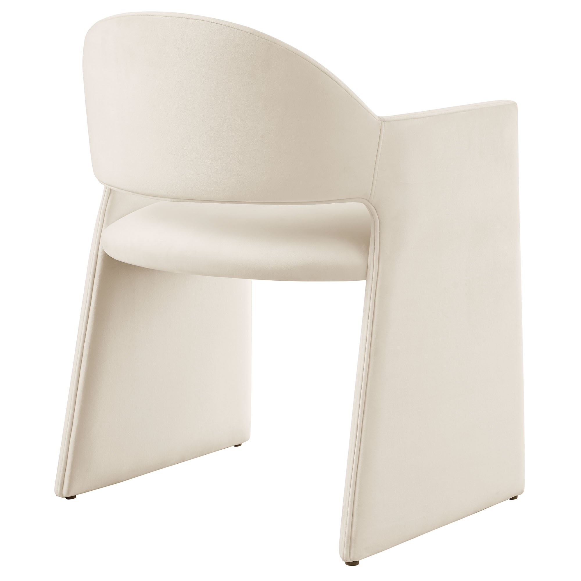 Talia Performance Velvet Dining Armchair - Alabaster