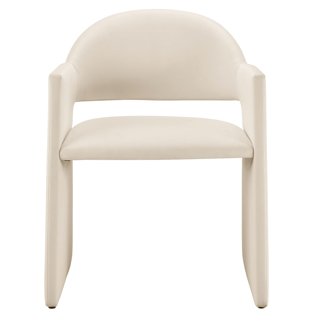 Talia Performance Velvet Dining Armchair - Alabaster