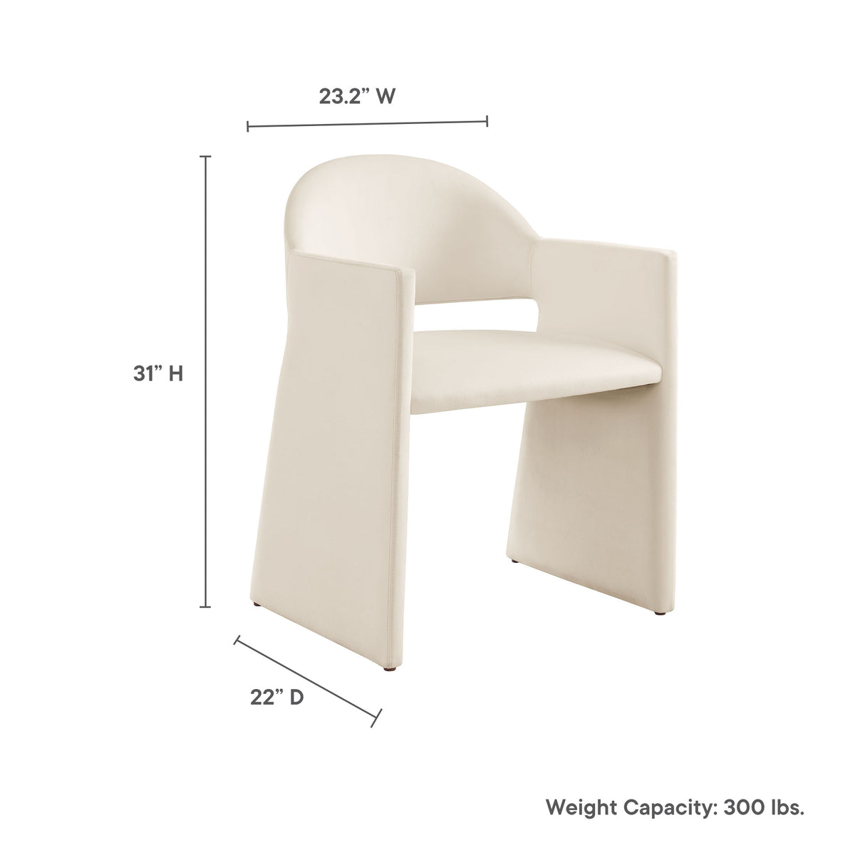 Talia Performance Velvet Dining Armchair - Alabaster