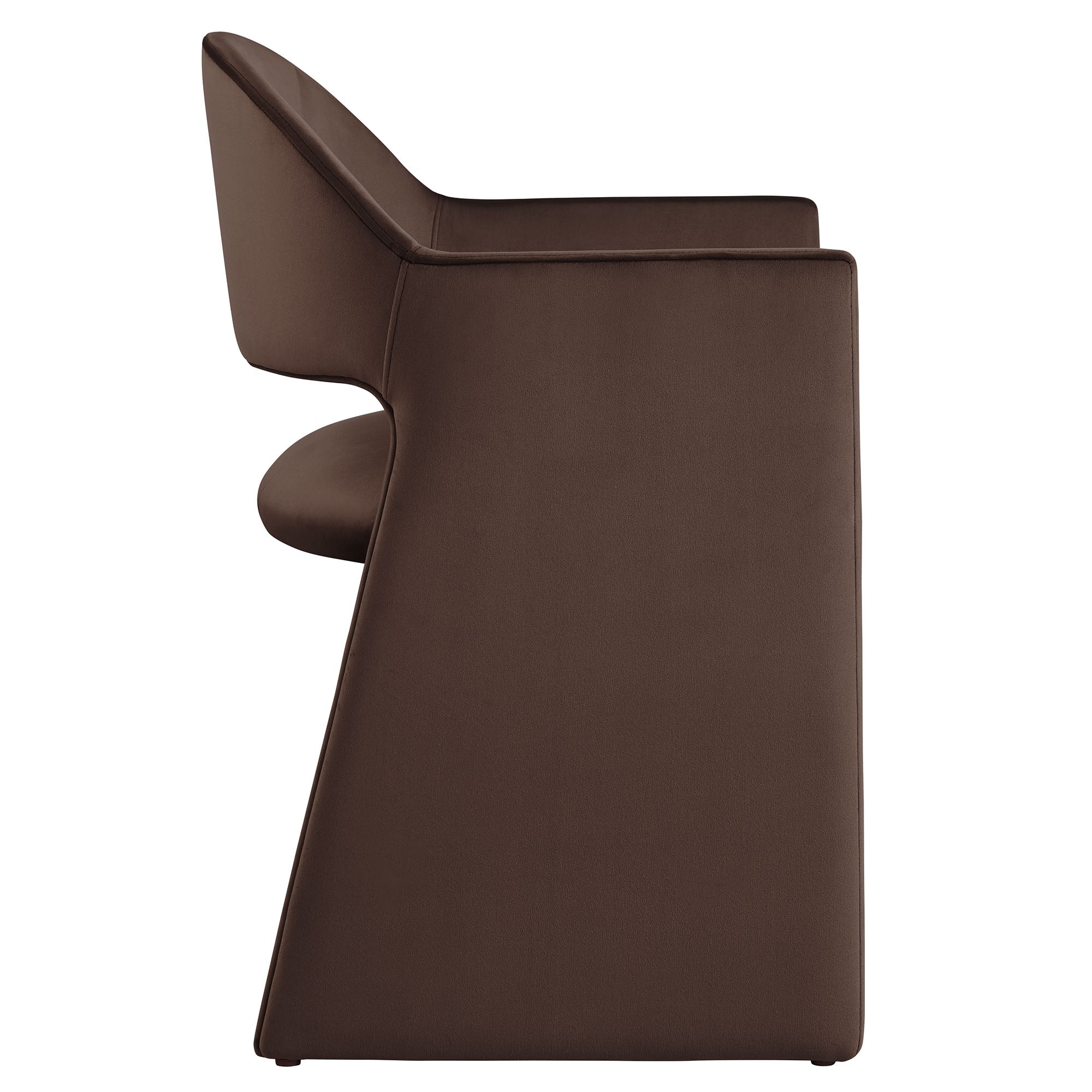 Talia Performance Velvet Dining Armchair - Chocolate Brown