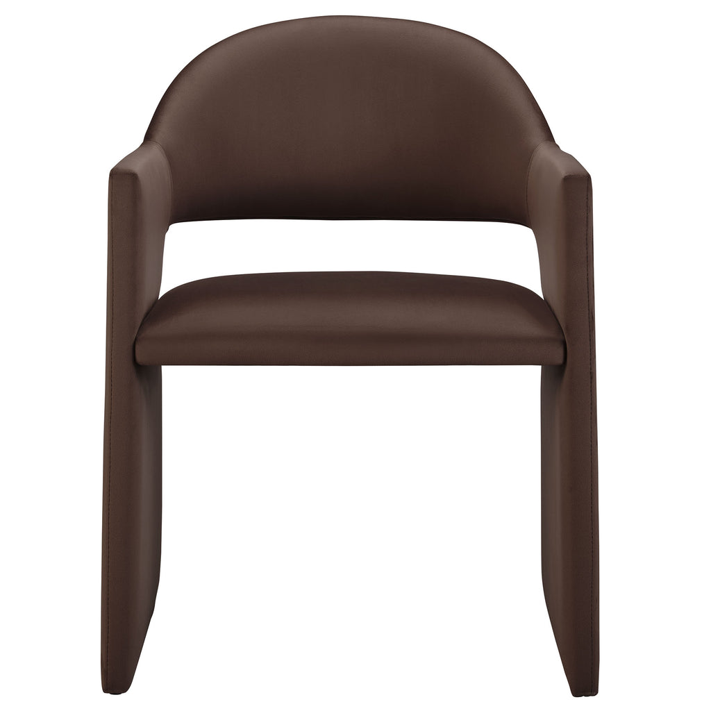 Talia Performance Velvet Dining Armchair - Chocolate Brown