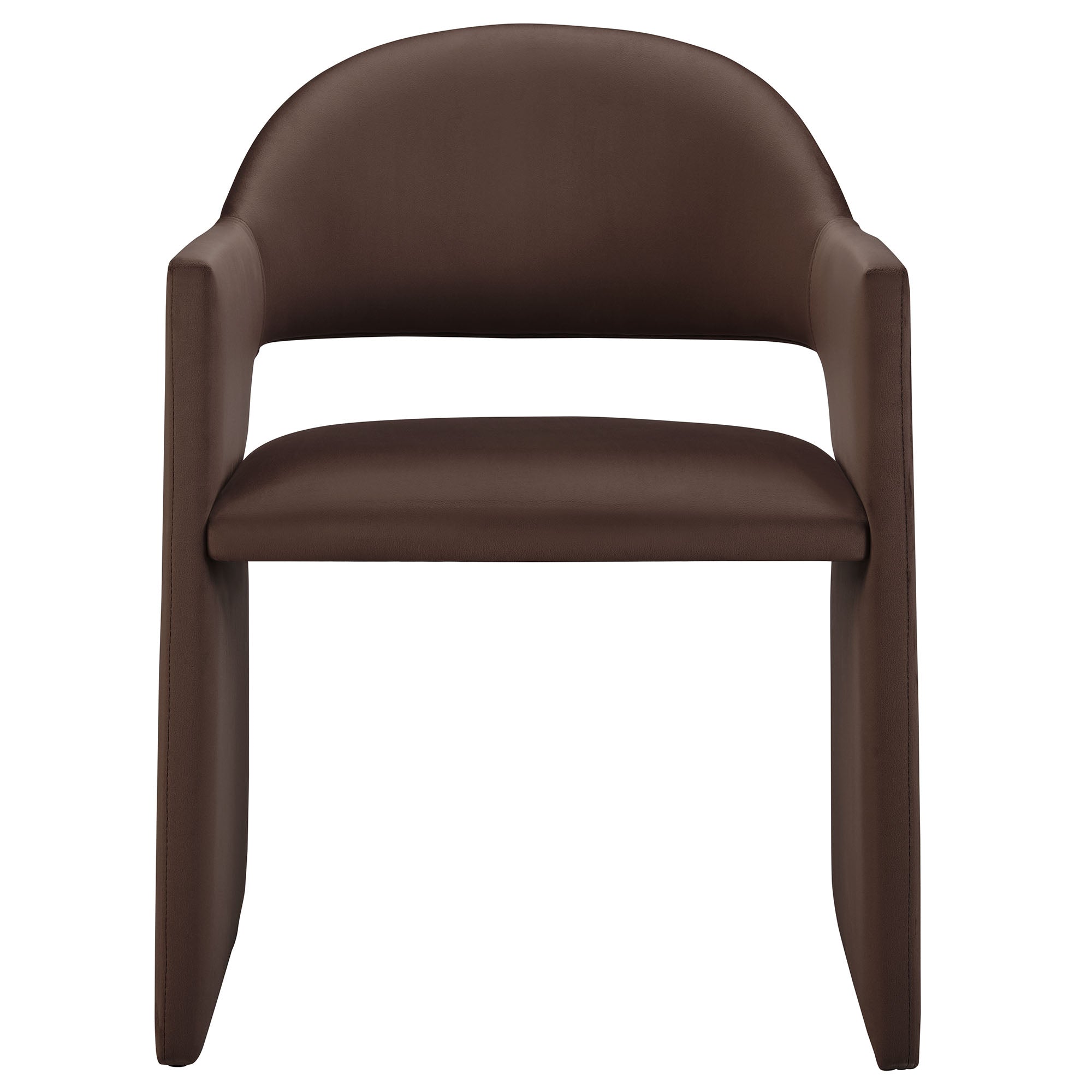Talia Performance Velvet Dining Armchair - Chocolate Brown