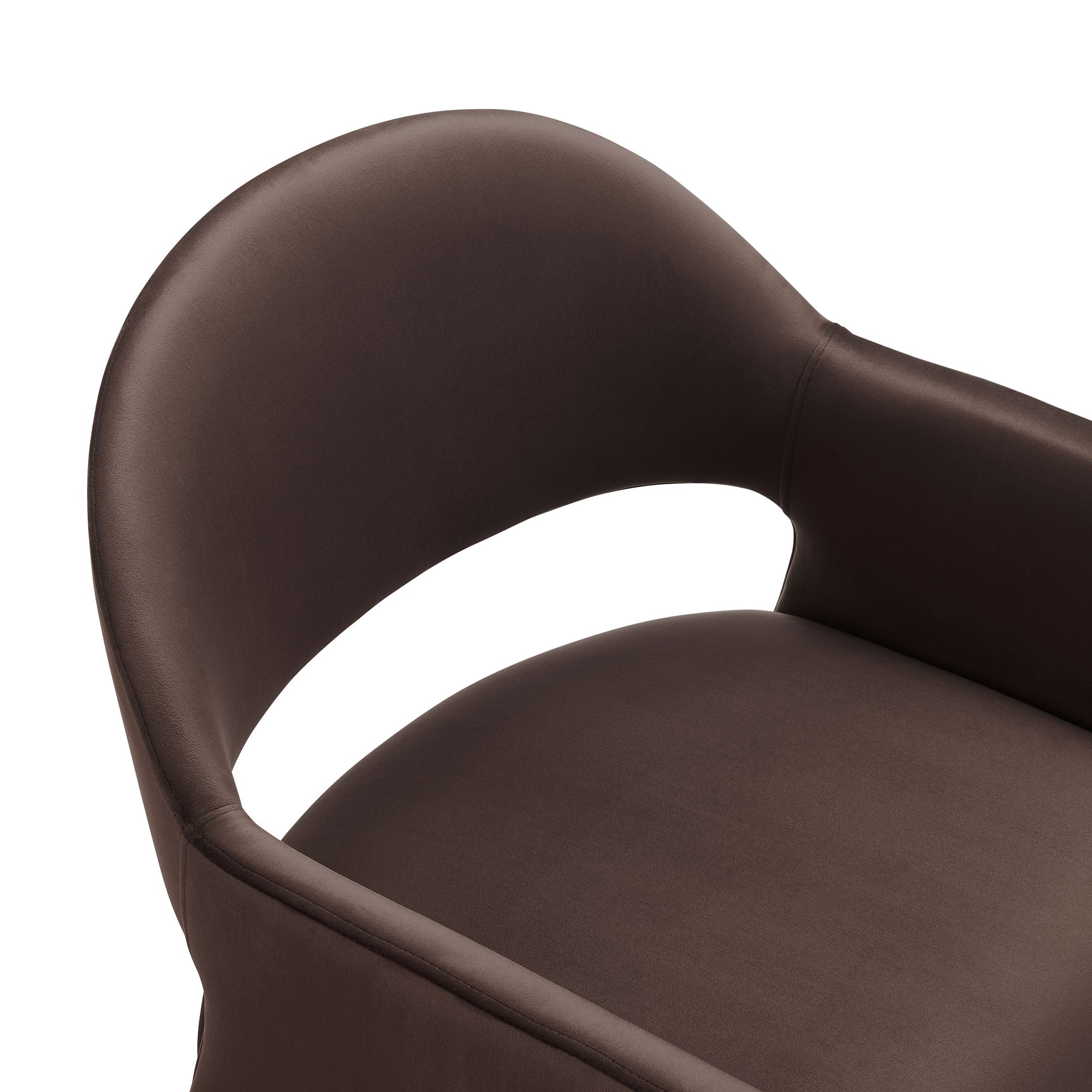 Talia Performance Velvet Dining Armchair - Chocolate Brown