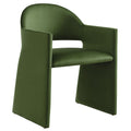 Talia Performance Velvet Dining Armchair - Moss Green