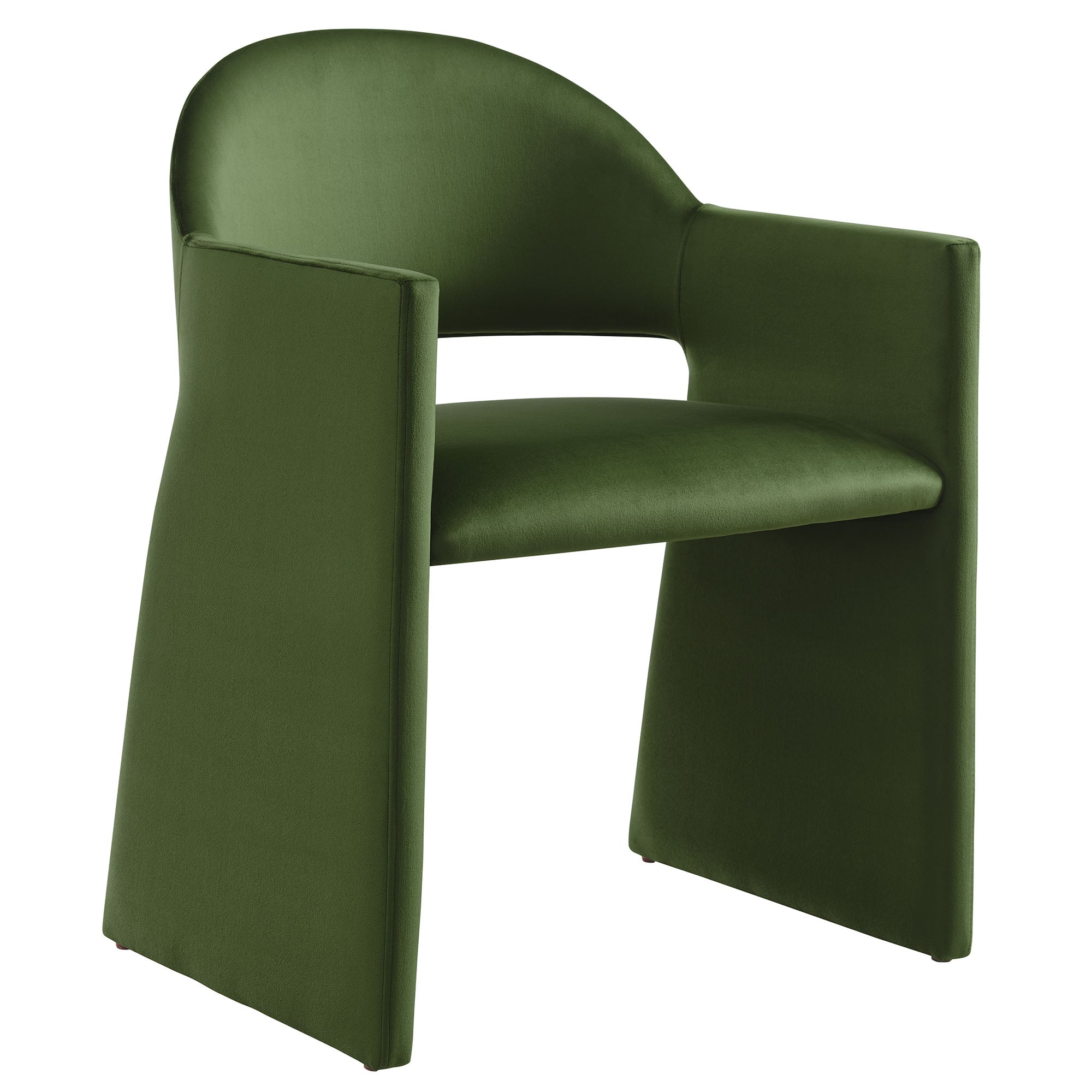 Talia Performance Velvet Dining Armchair - Moss Green