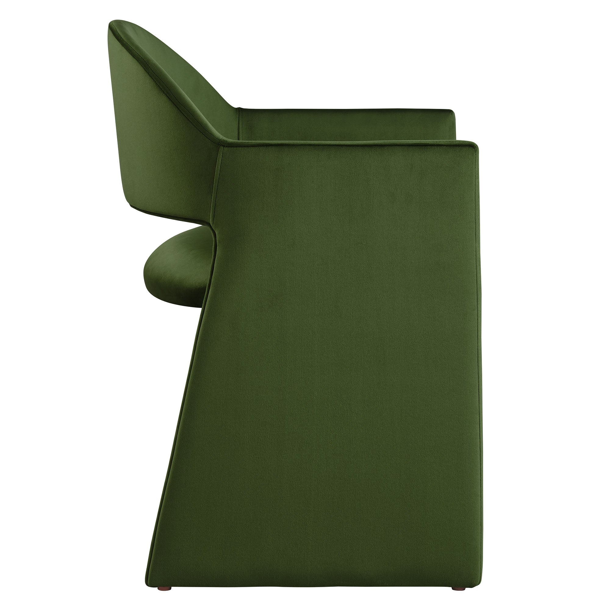 Talia Performance Velvet Dining Armchair - Moss Green