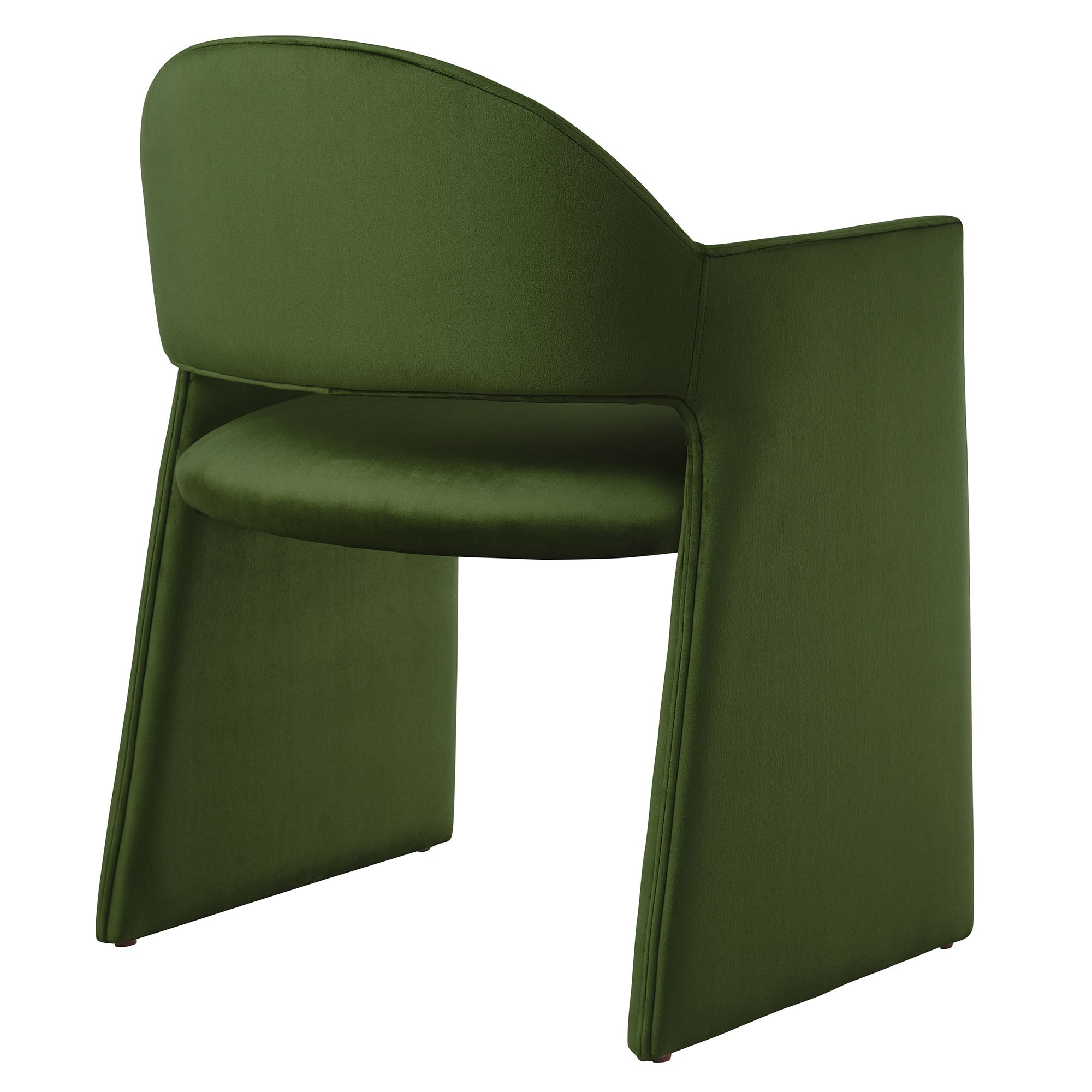 Talia Performance Velvet Dining Armchair - Moss Green